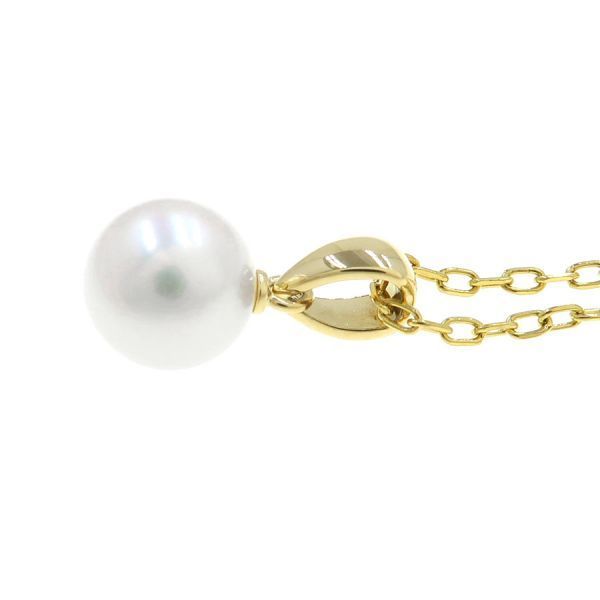 Mikimoto Akoya pearl necklace 40cm with yellow gold chain weighing 2.6g