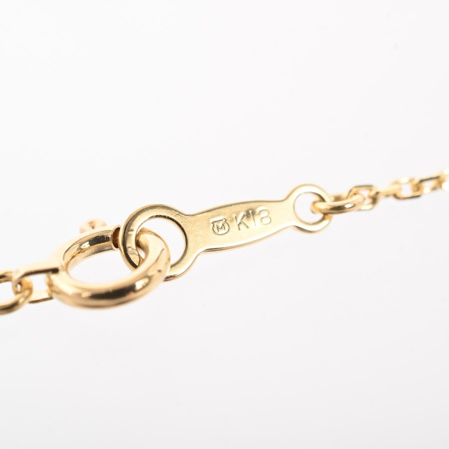MIKIMOTO diamond necklace in K18 yellow gold with 0.06 ct diamond and adjustable chain length