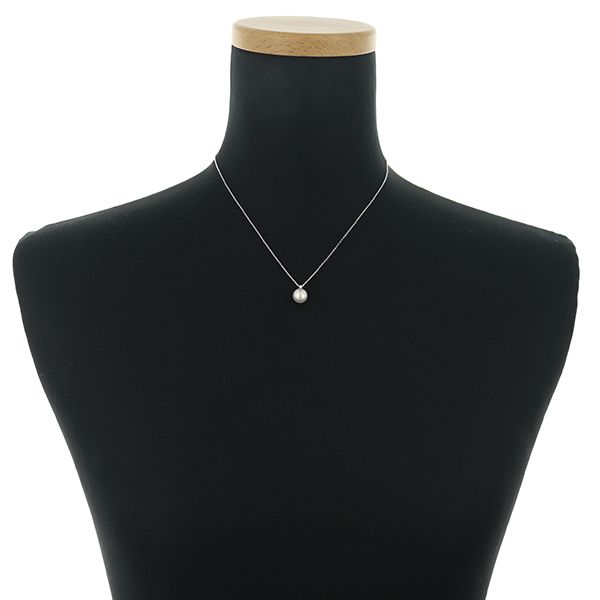 Tasaki necklace featuring 8.1mm pearl and 0.01ct diamond on 18k white gold chain