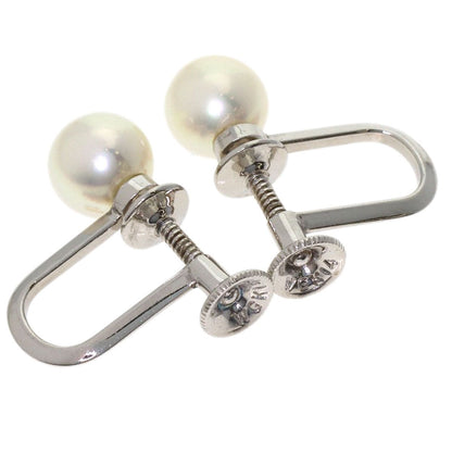 MIKIMOTO ladies pearl earrings and necklace set in K14 white gold with 6.5-6.9mm pearls and 37cm chain