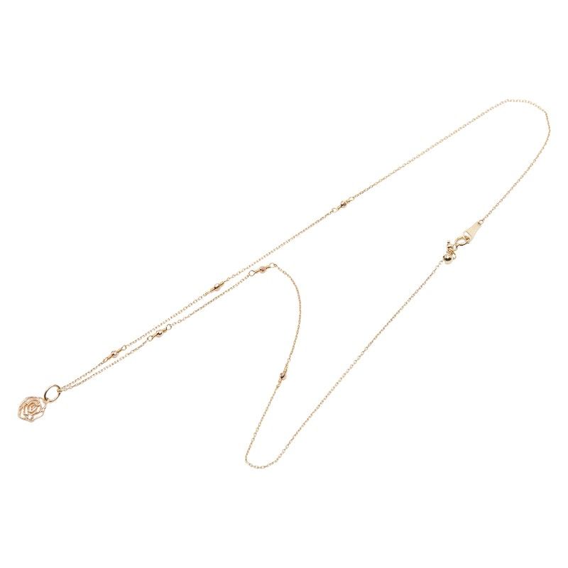 Agate Rose pendant necklace in K10 yellow gold with rose motif and diamond accent on a 50.5cm chain
