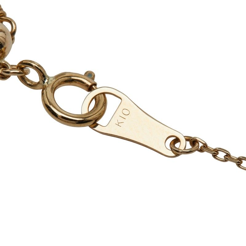 Agate Rose pendant necklace in K10 yellow gold with rose motif and diamond accent on a 50.5cm chain