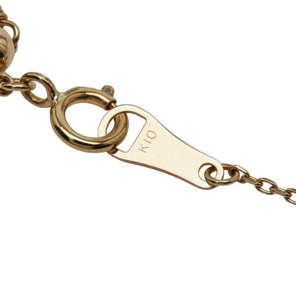 Agate Rose pendant necklace in K10 yellow gold with rose motif and diamond accent on a 50.5cm chain