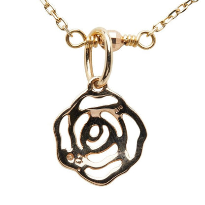 Agate Rose pendant necklace in K10 yellow gold with rose motif and diamond accent on a 50.5cm chain