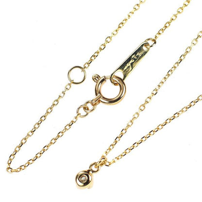 Agete K14YG yellow gold diamond pendant necklace with 0.05ct diamond on 40 cm chain