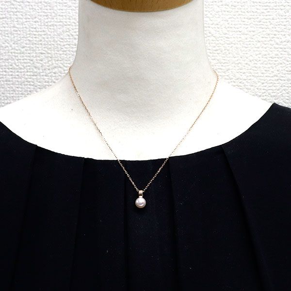 Mikimoto K18PG Akoya Pearl Pendant Necklace with 40cm rose gold chain and 13mm pearl pendant