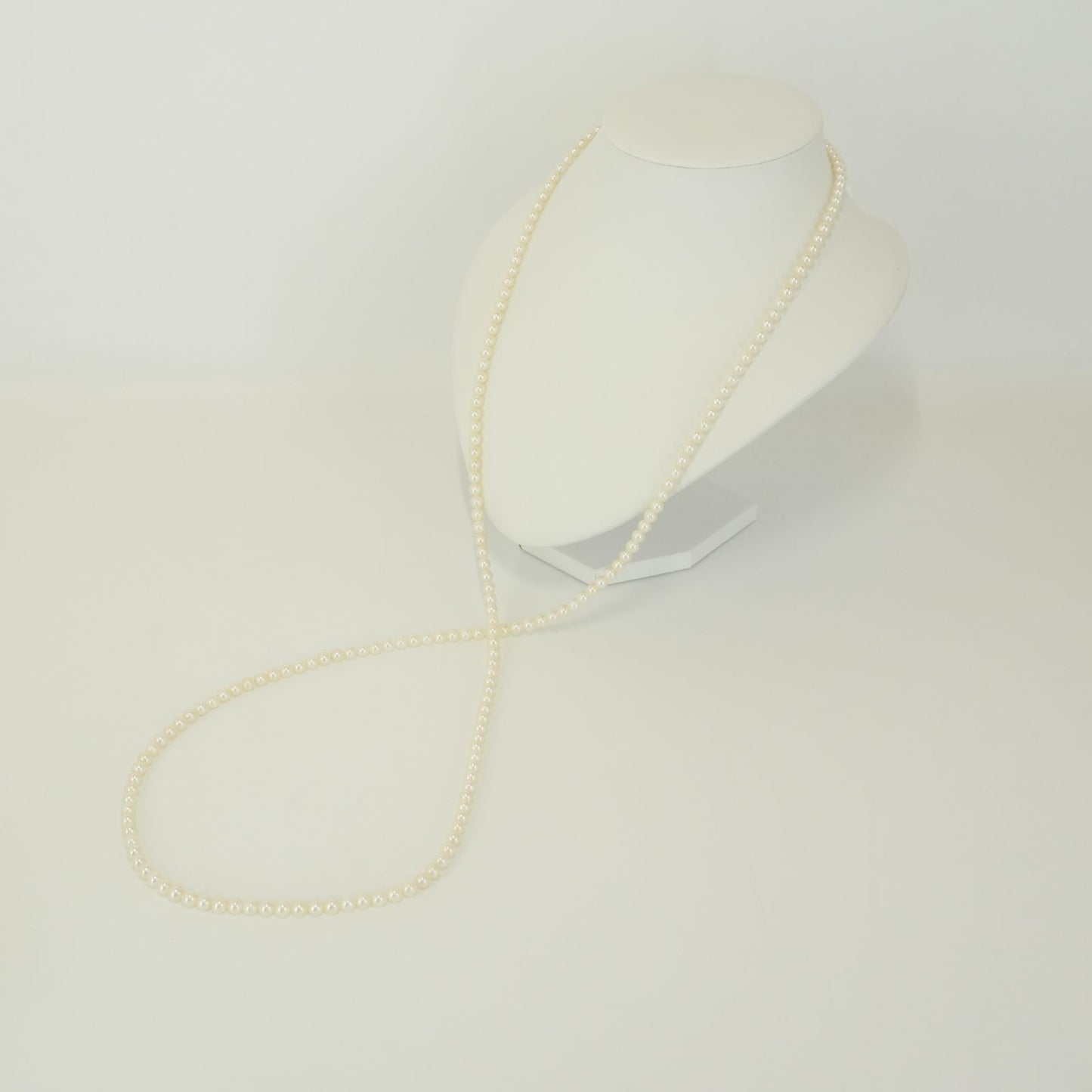109cm long silver necklace featuring Akoya pearls with elegant and classic design 24-5186M