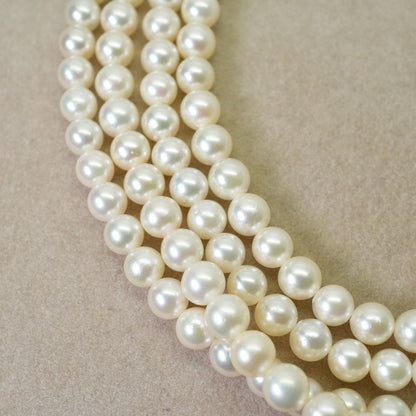109cm long silver necklace featuring Akoya pearls with elegant and classic design 24-5186M