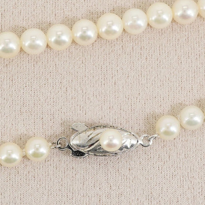 109cm long silver necklace featuring Akoya pearls with elegant and classic design 24-5186M