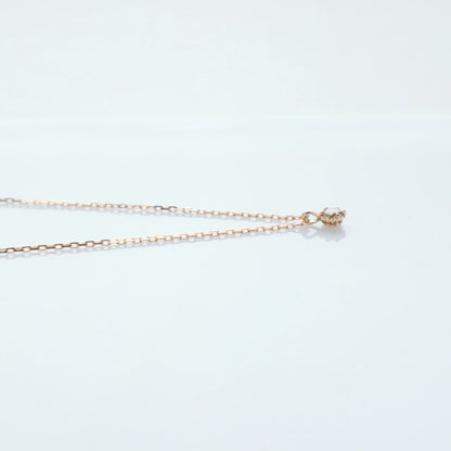 Agete K18 yellow gold necklace with 0.05ct diamond charm measuring 0.3 cm square and 38cm chain length