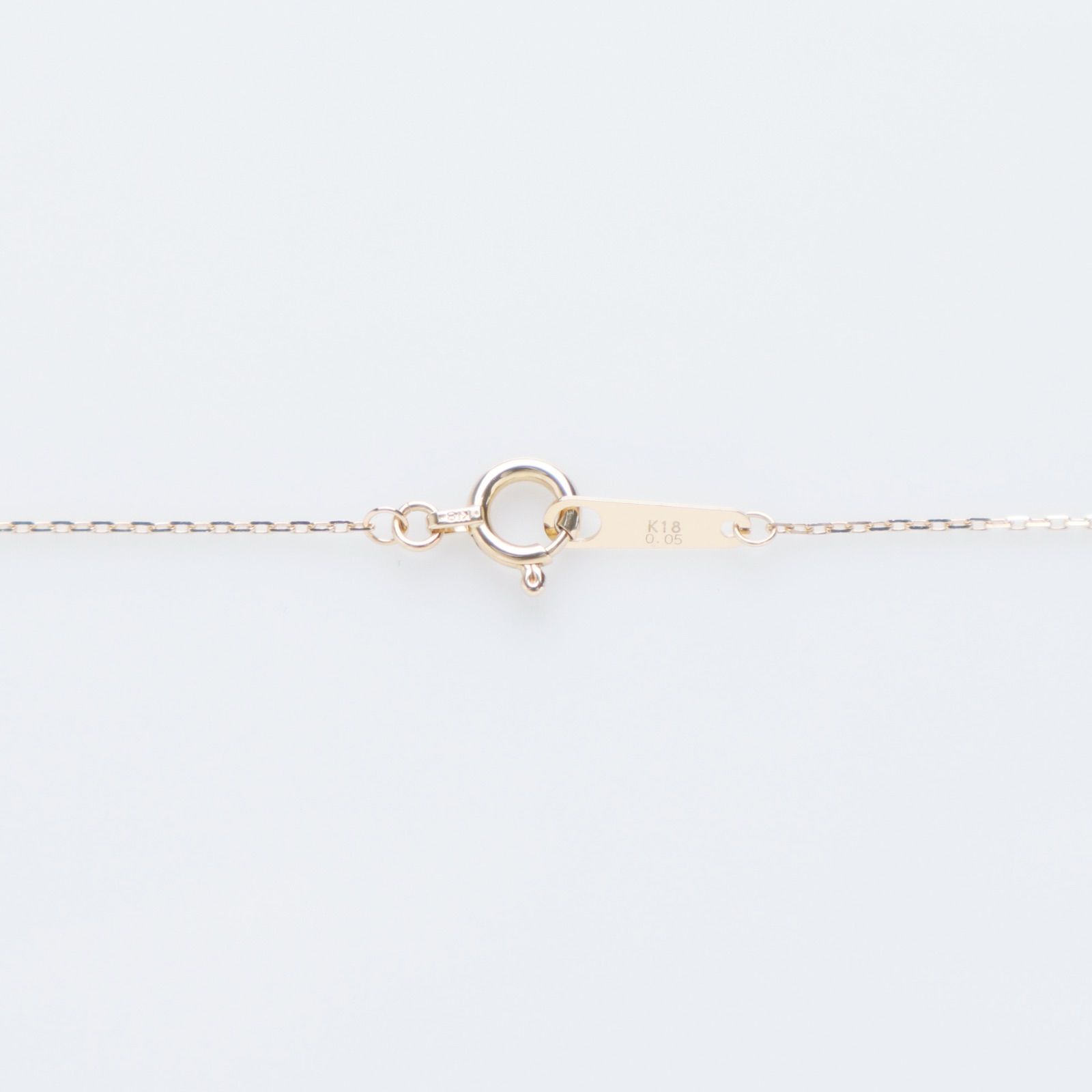 Agete K18 yellow gold necklace with 0.05ct diamond charm measuring 0.3 cm square and 38cm chain length
