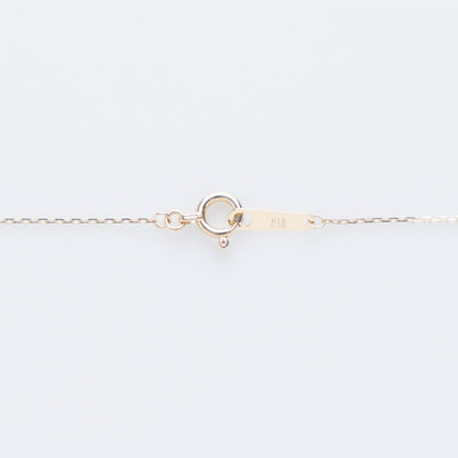 Agete K18 yellow gold necklace with 0.05ct diamond charm measuring 0.3 cm square and 38cm chain length