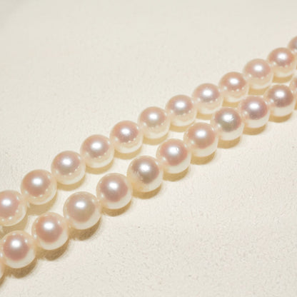 Mikimoto Silver Pearl Necklace model 24-981M with 5.6-6.0mm Akoya pearls and silver chain