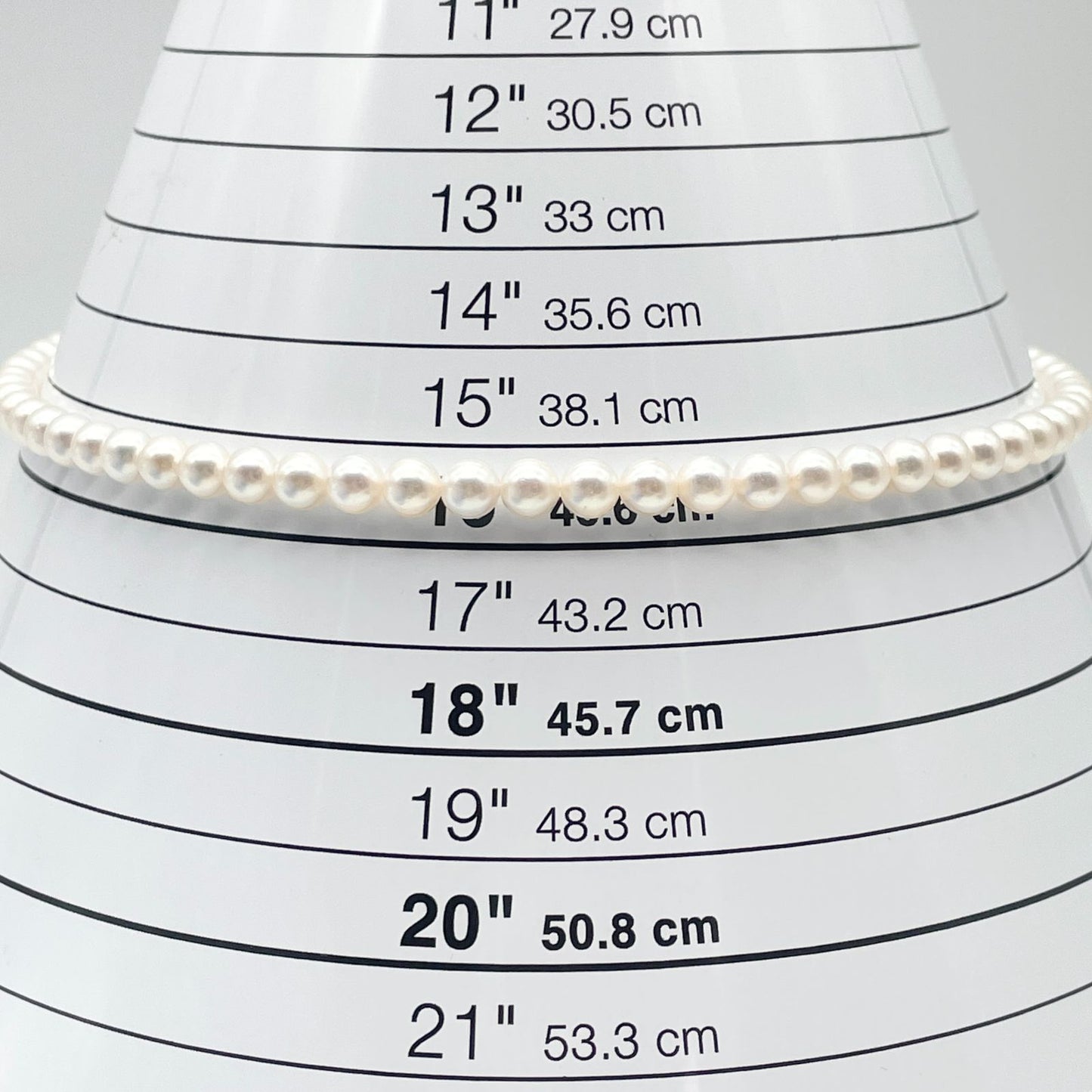 Mikimoto Silver Pearl Necklace model 24-981M with 5.6-6.0mm Akoya pearls and silver chain