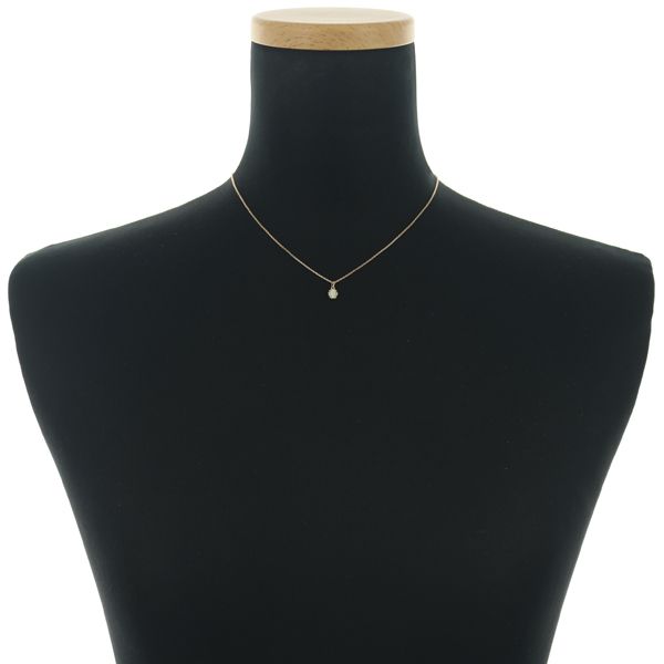 Agete necklace with opal pendant in 10 karat yellow gold featuring a delicate 36-41 cm chain