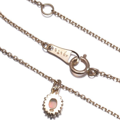 Agete necklace with opal pendant in 10 karat yellow gold featuring a delicate 36-41 cm chain