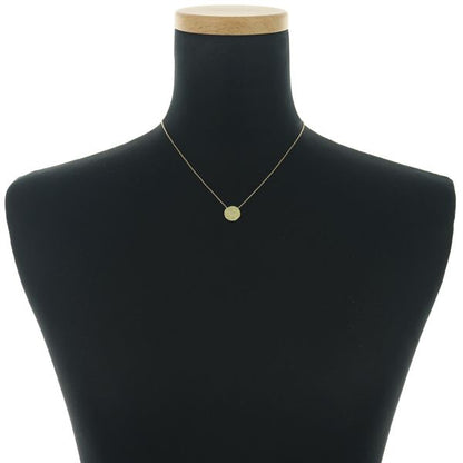 Agete necklace with hammer finish round plate pendant in 10K yellow gold, 40 cm chain length