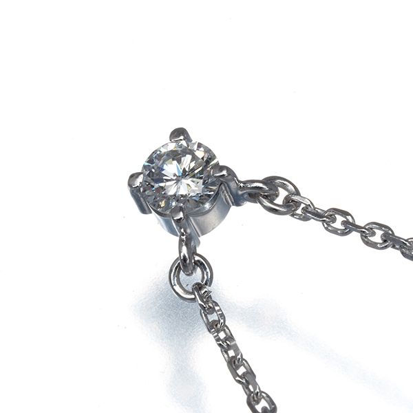 Tasaki platinum necklace with 0.28ct diamond pendant, 38cm chain, model #192224