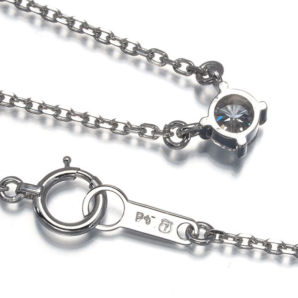Tasaki platinum necklace with 0.28ct diamond pendant, 38cm chain, model #192224