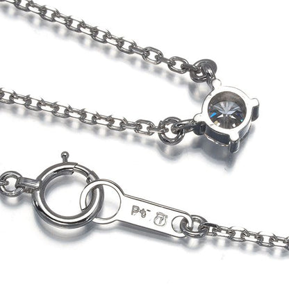 Tasaki platinum necklace with 0.28ct diamond pendant, 38cm chain, model #192224