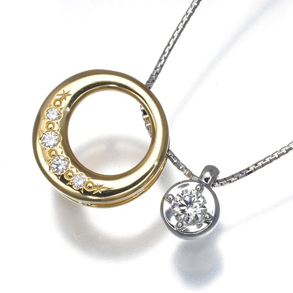 Tasaki 3WAY diamond necklace in 18K yellow and white gold with 0.15ct and 0.06ct diamonds