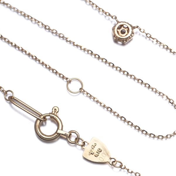 Agate necklace with 0.02ct diamond set in 10K yellow gold on a 36/40cm chain