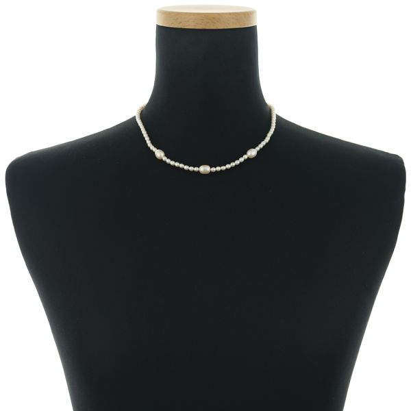Mikimoto baby pearl necklace in 18k yellow gold featuring pearls sized 3.5-7.2mm on a 40cm chain