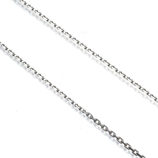 Mikimoto 18k white gold Cut Azuki chain necklace 40cm with clasp and fine 1.0mm width