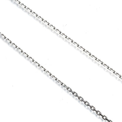 Mikimoto 18k white gold Cut Azuki chain necklace 40cm with clasp and fine 1.0mm width