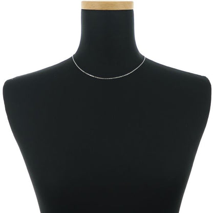 Mikimoto 18k white gold Cut Azuki chain necklace 40cm with clasp and fine 1.0mm width