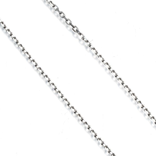 Mikimoto 40cm Cut Azuki chain necklace in 14 karat white gold weighing 1.7 grams