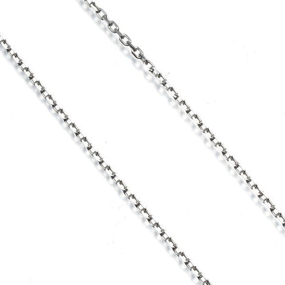 Mikimoto 40cm Cut Azuki chain necklace in 14 karat white gold weighing 1.7 grams