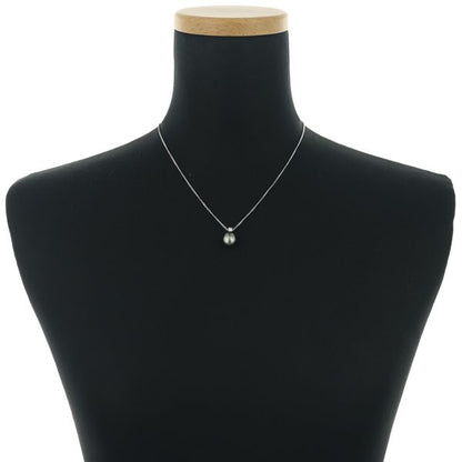 Tasaki necklace featuring a 9.5mm black pearl and 0.11ct diamonds in platinum setting with 41/44 cm chain