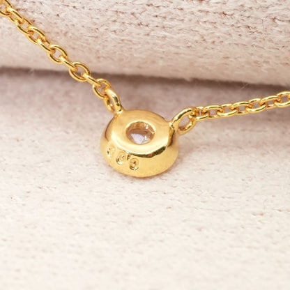 Agate K18 rose cut diamond necklace featuring 0.03 carats diamond in a delicate setting