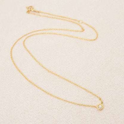 Agate K18 rose cut diamond necklace featuring 0.03 carats diamond in a delicate setting