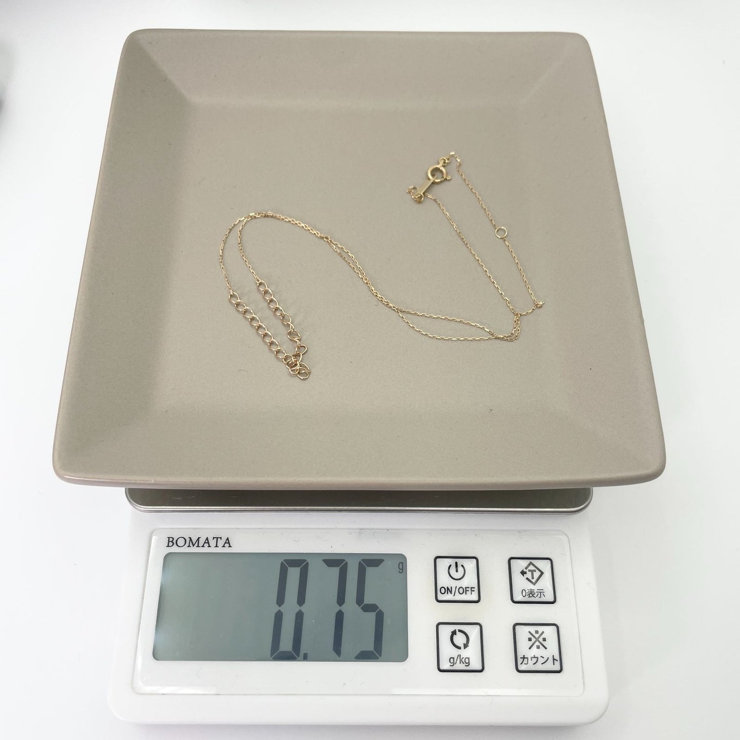 Agete K10 Chain Necklace model 24-4360 made of gold, displayed on a white background