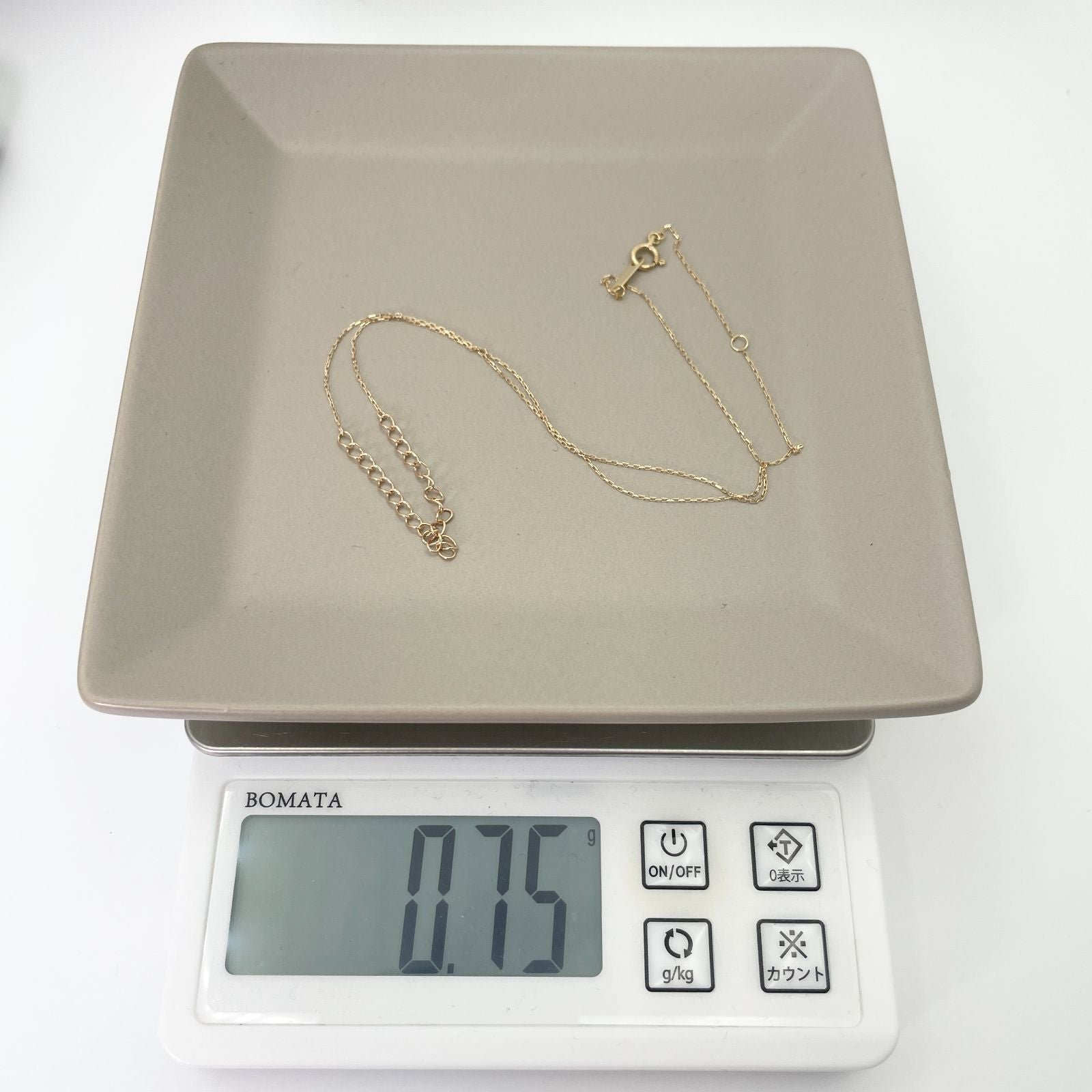 Agete K10 Chain Necklace model 24-4360 made of gold, displayed on a white background