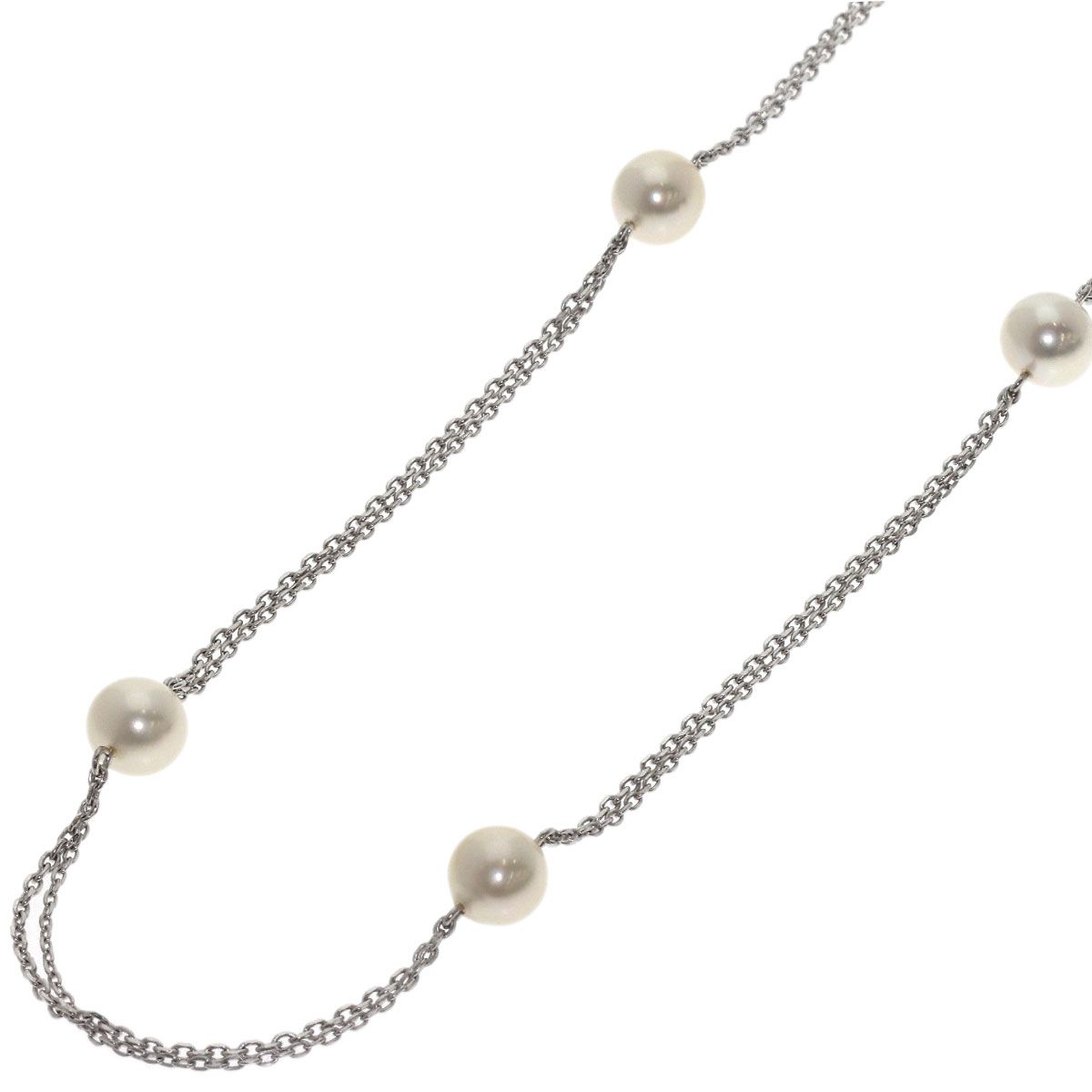 MIKIMOTO Station Pearl Necklace for women with 6.9-7.2mm pearls on an 80cm white gold chain