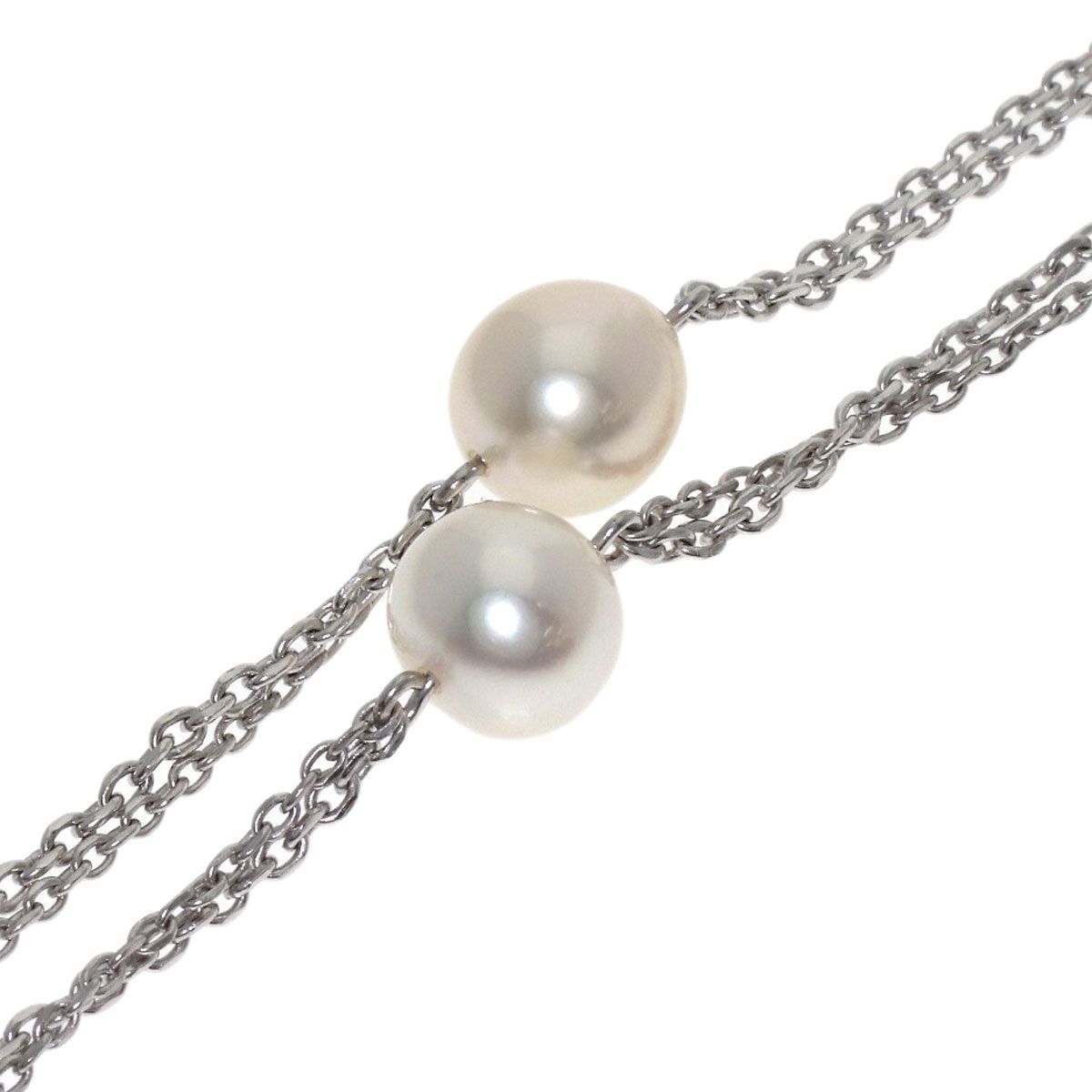 MIKIMOTO Station Pearl Necklace for women with 6.9-7.2mm pearls on an 80cm white gold chain