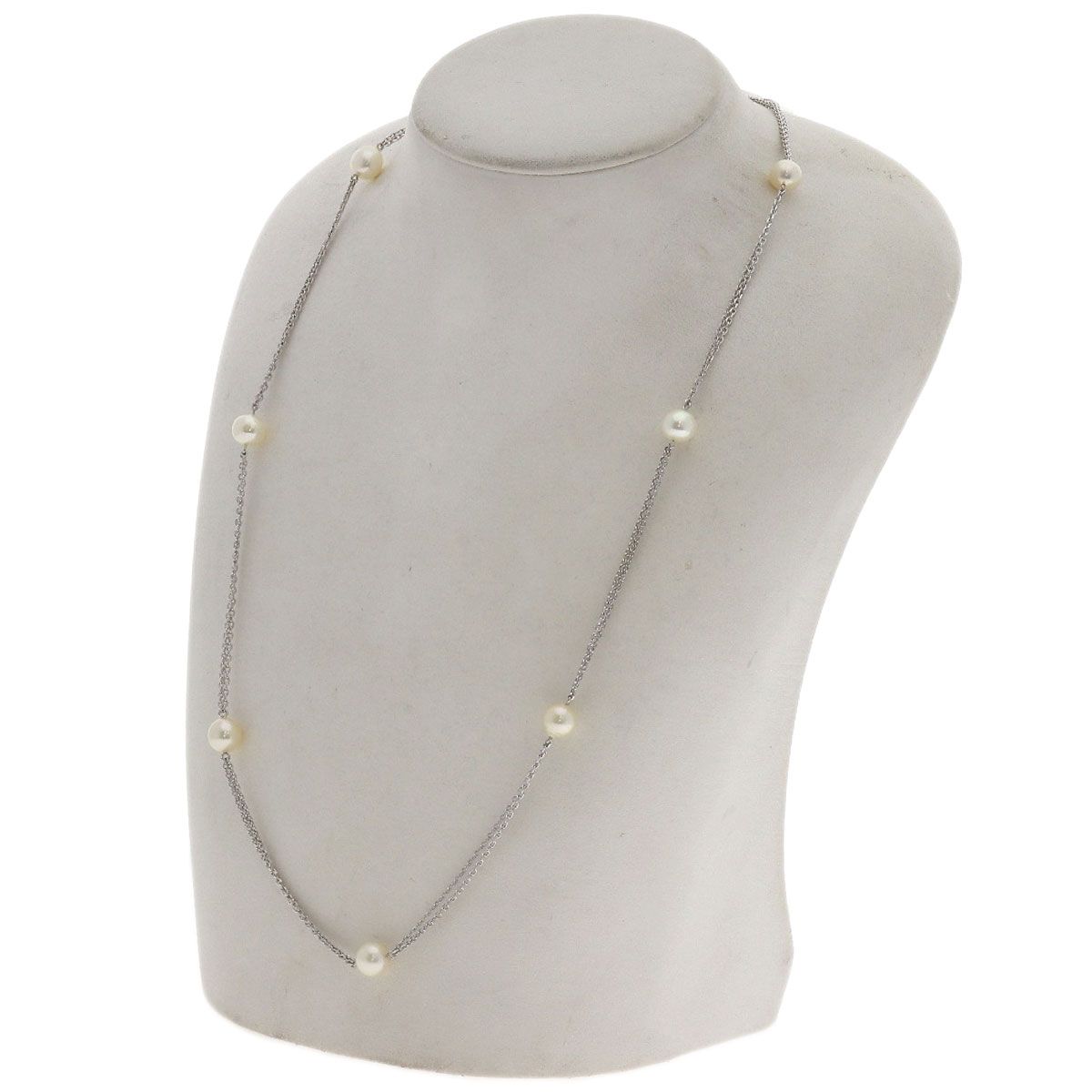 MIKIMOTO Station Pearl Necklace for women with 6.9-7.2mm pearls on an 80cm white gold chain