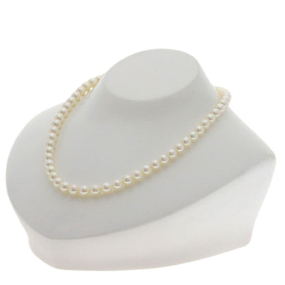MIKIMOTO ladies white tone pearl necklace with 6.4-6.7mm pearls and 37cm K14WG chain