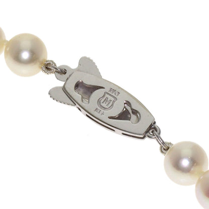 MIKIMOTO ladies white tone pearl necklace with 6.4-6.7mm pearls and 37cm K14WG chain
