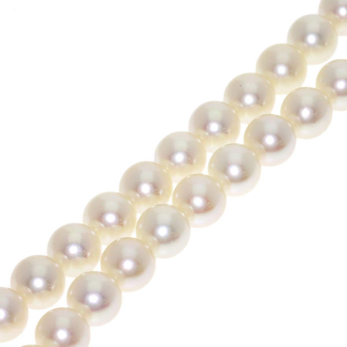 MIKIMOTO ladies white tone pearl necklace with 6.4-6.7mm pearls and 37cm K14WG chain
