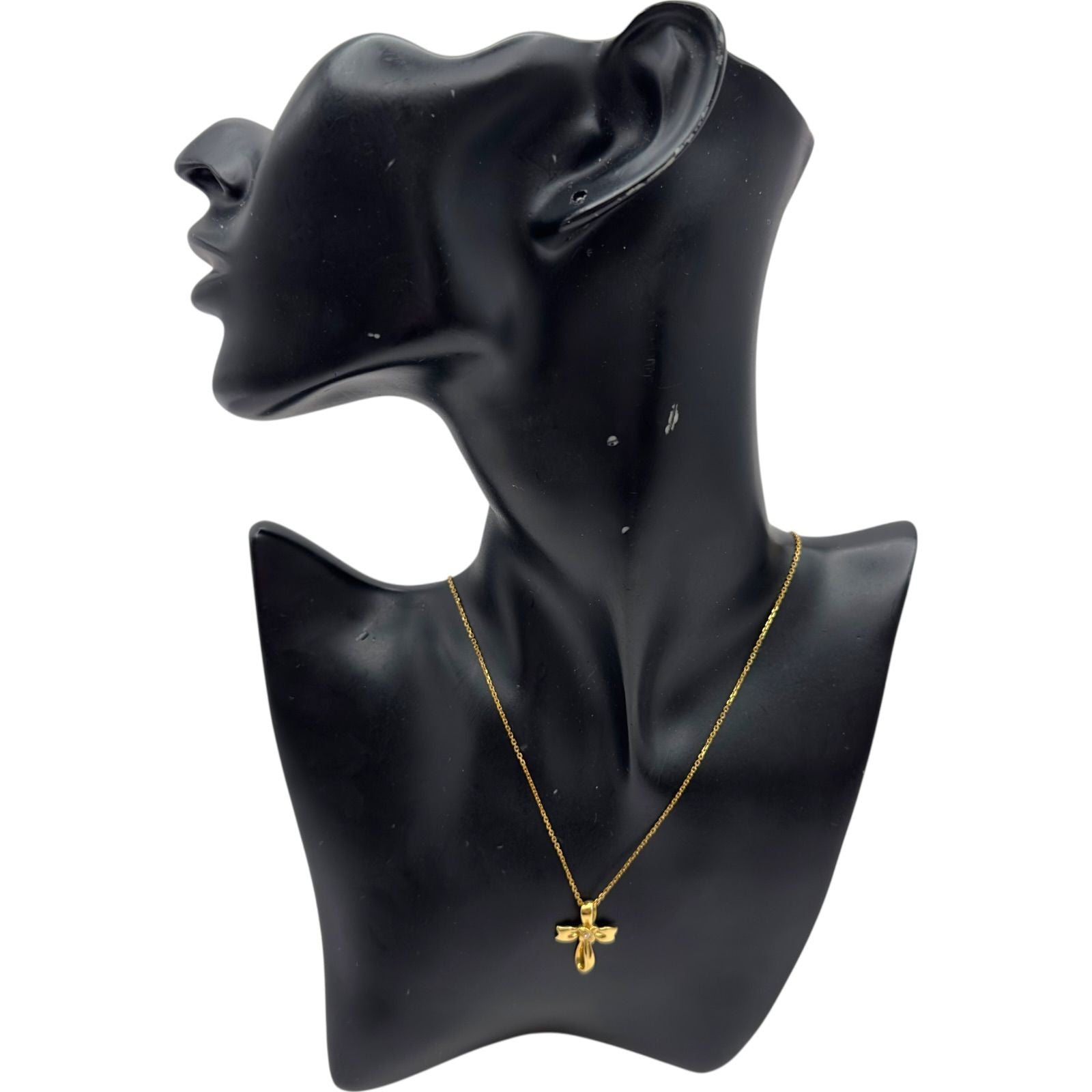 Mikimoto Ribbon Necklace in 18K Gold with a 0.01ct Diamond and 39cm Chain