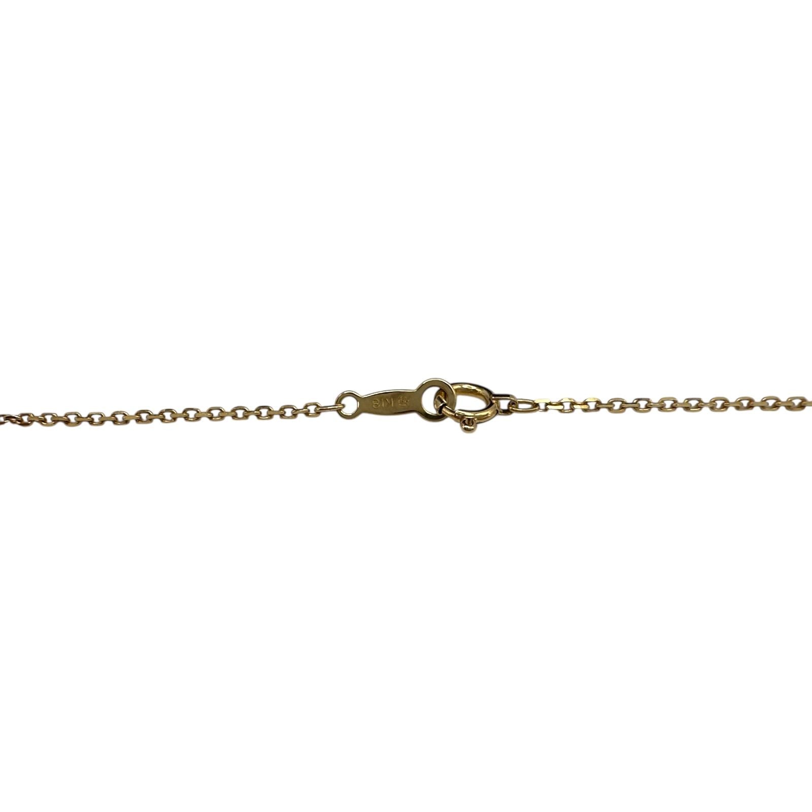 Mikimoto Ribbon Necklace in 18K Gold with a 0.01ct Diamond and 39cm Chain