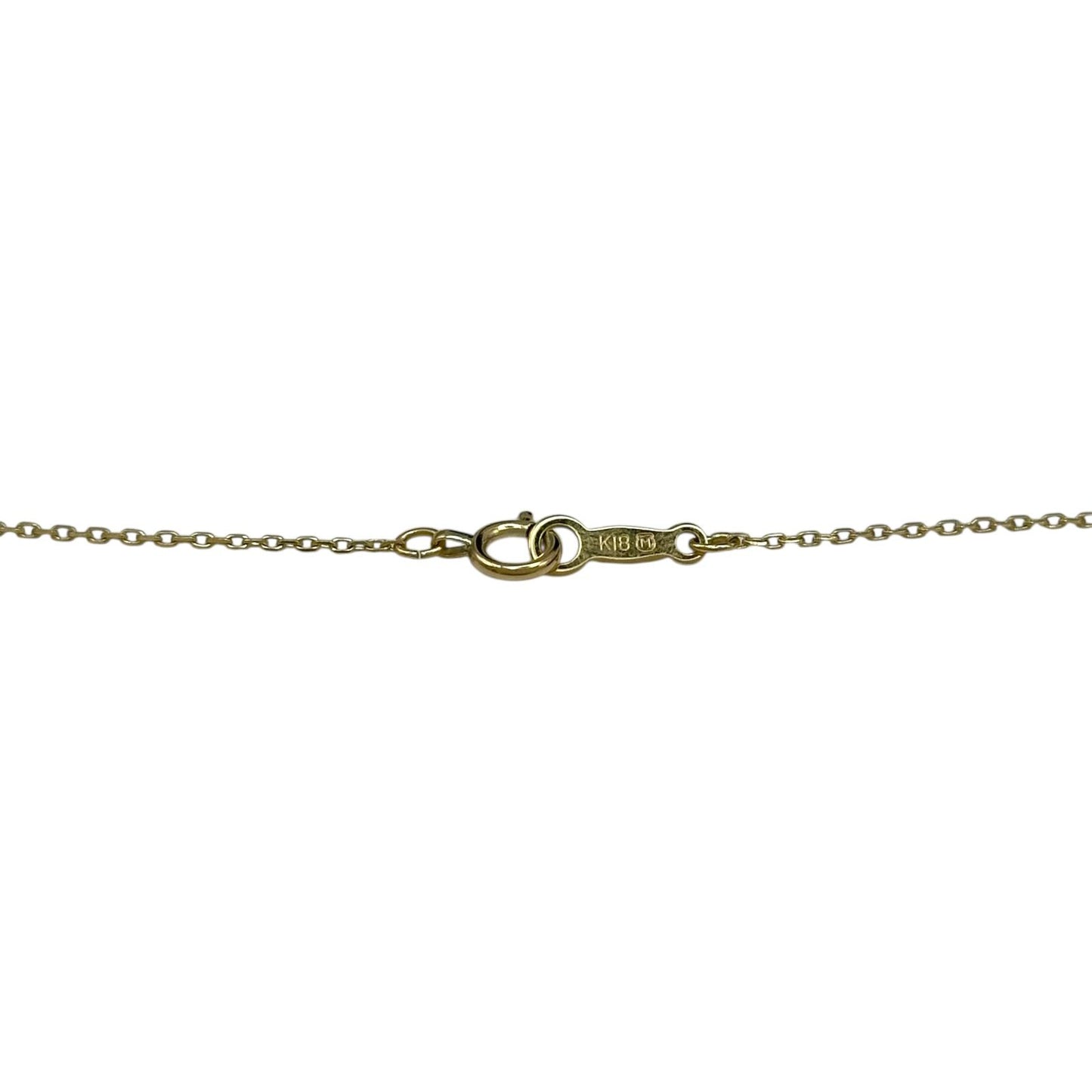 Mikimoto K18 gold necklace featuring a pearl and diamond pendant on a 37cm chain