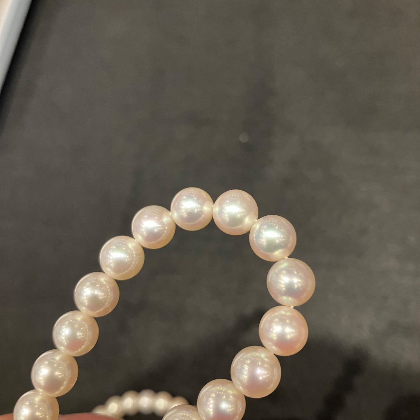 K14WG engraved genuine Akoya pearl necklace with 75cm length and pearls measuring approximately 6.9-7.2mm diameter