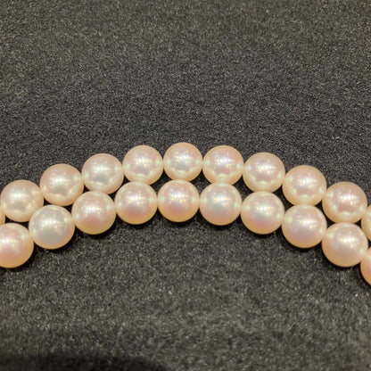 K14WG engraved genuine Akoya pearl necklace with 75cm length and pearls measuring approximately 6.9-7.2mm diameter