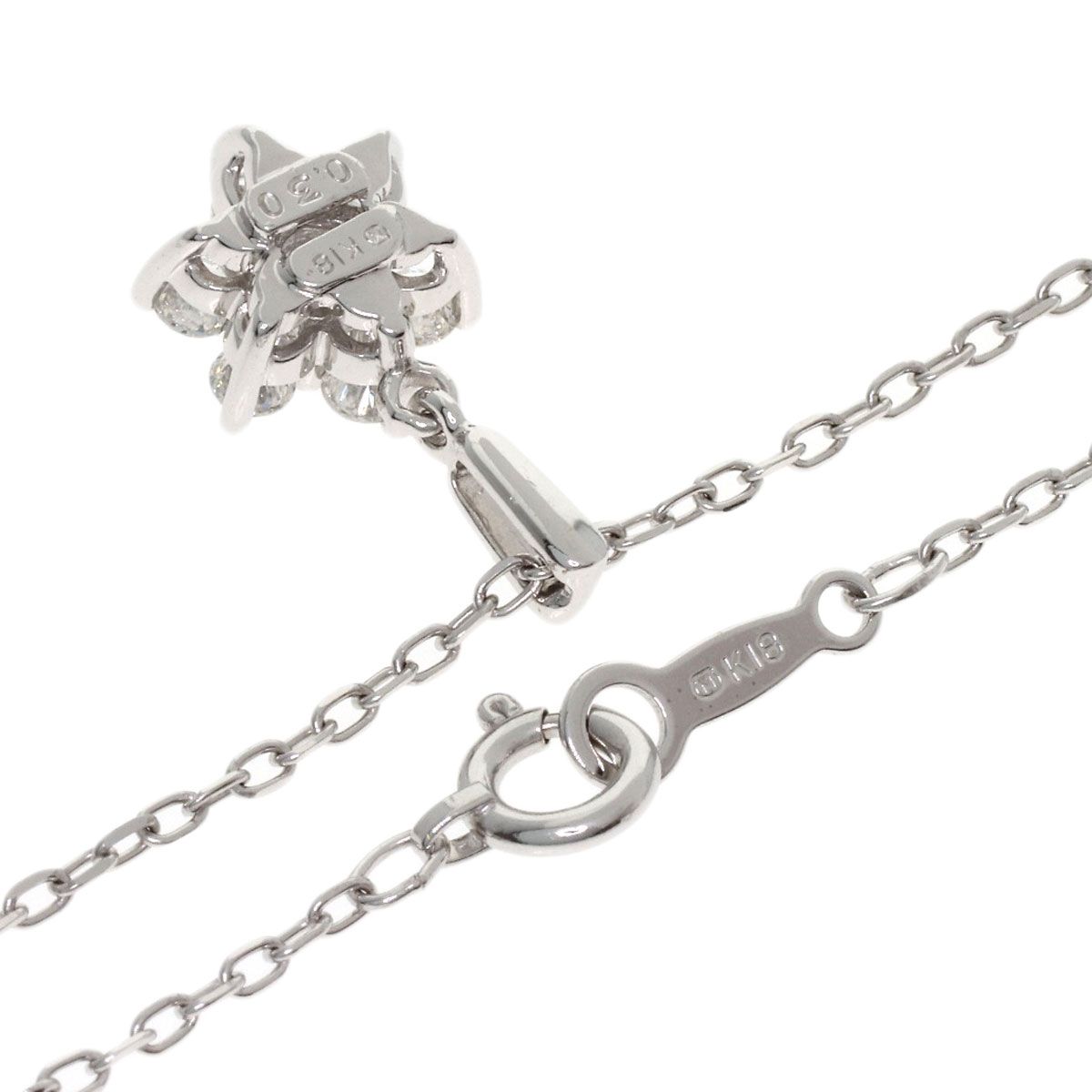 Mikimoto ladies diamond necklace in K18WG with 0.3ct diamonds and 42.5 cm chain