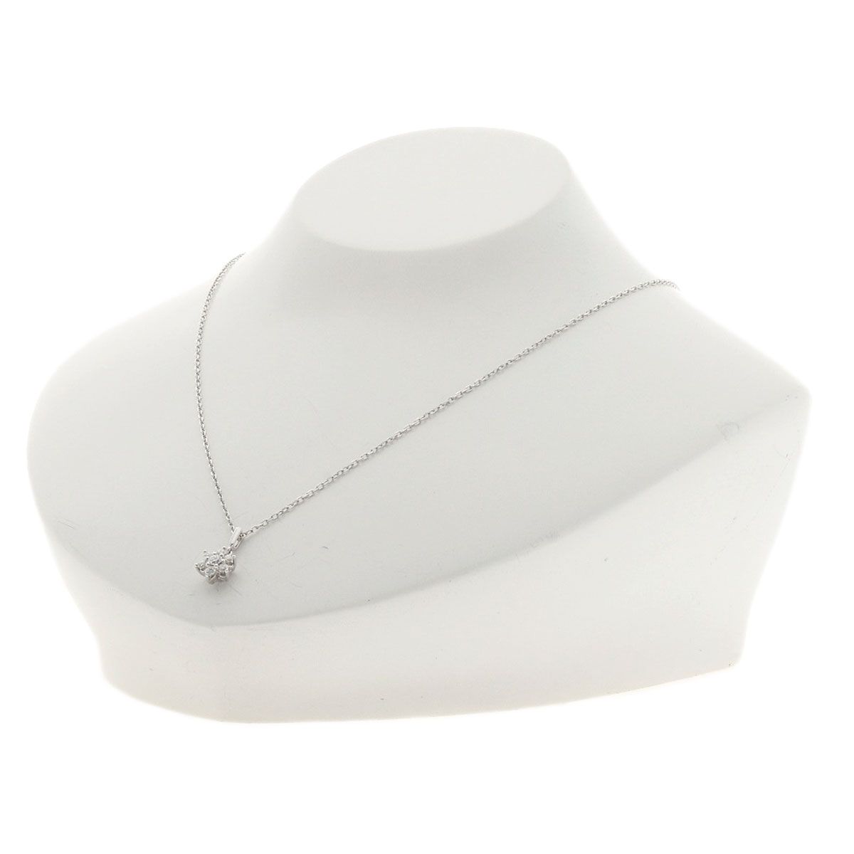 Mikimoto ladies diamond necklace in K18WG with 0.3ct diamonds and 42.5 cm chain